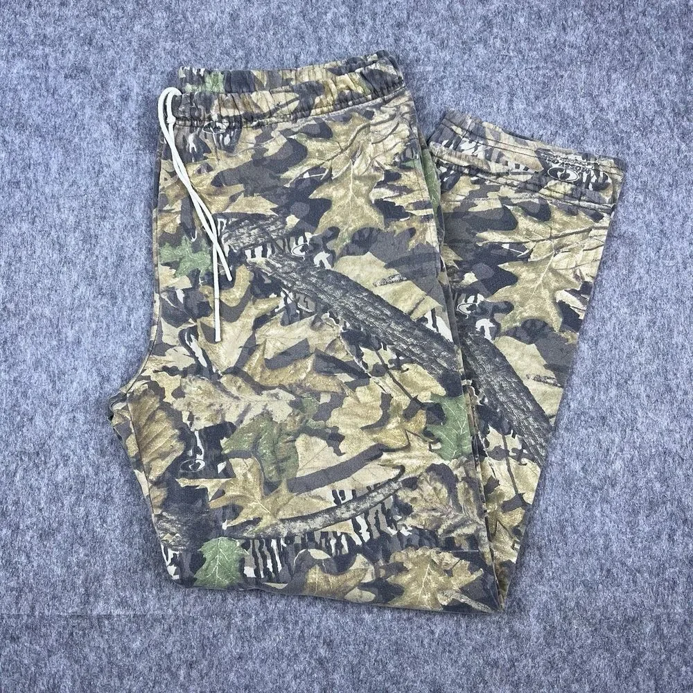 Vtg Jerzees Outdoors Men’s Sweatpants Mossy Oak Camo Drawstring Baggy Size XL